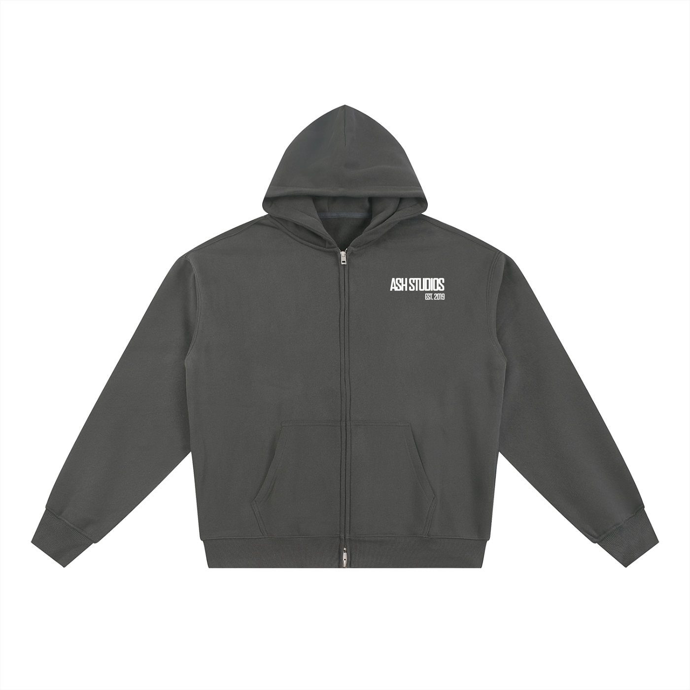 Oval - Essential Fleece Zip Hoodie (Dark Gray)